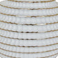 15 Inch Textured Vase, Gold Accent Top, Layered Design, White Finish By Casagear Home