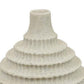 15 Inch Textured Vase, Curved Layered Design, Transitional Style, White By Casagear Home