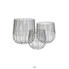 Vella Set of 3 Decorative Baskets, Open Cage Design, Silver Metal Finish By Casagear Home
