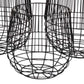 Vella Set of 3 Decorative Baskets, Open Cage Design, Black Metal Finish By Casagear Home