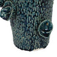 17 Inch Vase with Barnacle Design And Floral Details, Blue Ceramic Finish By Casagear Home