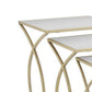 Rikki Plant Stand Table Set of 3, Curved Base, Modern Champagne Metal By Casagear Home