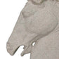 25 Inch Horse Head Figurine Statuette, Lifelike Design, White Resin By Casagear Home
