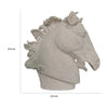 25 Inch Horse Head Figurine Statuette, Lifelike Design, White Resin By Casagear Home