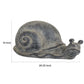 26 Inch Snail Figurine Statuette, Lifelike Design, Gray Resin Finish By Casagear Home
