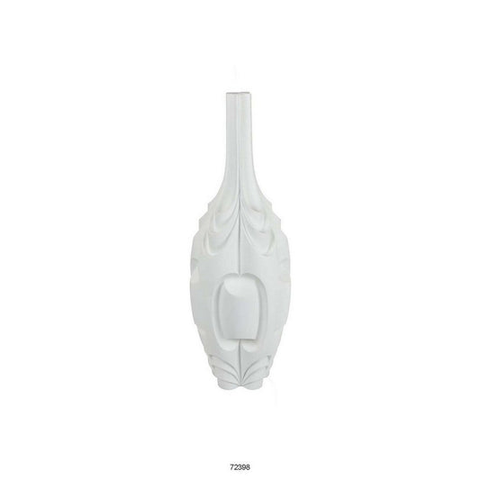 Helly 28 Inch Decorative Vase, Intricate Inset Details, Modern White Resin By Casagear Home
