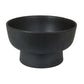 16 Inch Decorative Bowl with Pedestal Stand, Modern Style, Black Ceramic By Casagear Home
