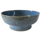 16 Inch Decorative Bowl with Pedestal Stand, Modern Style, Blue Ceramic By Casagear Home