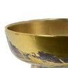 16 Inch Decorative Bowl, Distressed Gold Finish, Modern Aesthetic, Ceramic By Casagear Home