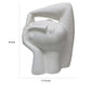 16 Inch Head Figurine Statuette, Contemporary Style White Resin Finish By Casagear Home