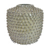 12 Inch Accent Vase, Modern Studded Accents, Distressed Gray Ceramic Finish By Casagear Home