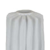20 Inch Flower Vase, Organic Vertical Line Details, White Resin Finish By Casagear Home