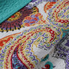2 Piece Twin Size Cotton Quilt Set with Paisley Print Teal Blue By Casagear Home BM42333