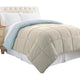 Genoa Comforter | Twin Size | Reversible Box Quilted | Gray Blue