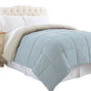 Genoa Queen Size Box Quilted Reversible Comforter The Urban Port Gray and Blue BM46022