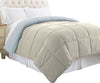 Genoa Queen Size Box Quilted Reversible Comforter By Casagear Home, Gray and Blue