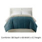 Genoa Twin Size Box Quilted Reversible Comforter The Urban Port Blue and Gray BM46024