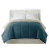 Genoa Queen Size Box Quilted Reversible Comforter The Urban Port Blue and Gray BM46025
