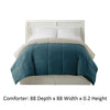 Genoa Queen Size Box Quilted Reversible Comforter The Urban Port Blue and Gray BM46025