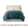 Genoa King Size Box Quilted Reversible Comforter The Urban Port Blue and Gray BM46026