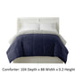 Genoa King Size Box Quilted Reversible Comforter The Urban Port Silver and Blue BM46029