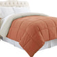 Genoa Twin Size Box Quilted Reversible Comforter By Casagear Home, Orange and Gray