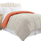 Genoa Queen Size Box Quilted Reversible Comforter The Urban Port Orange and Gray BM46046
