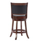 Round Wooden Swivel Barstool with Padded Seat and Back Cherry Brown By Casagear Home BM61369