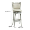 Nailhead Trim Round Leatherette Barstool with Flared Legs White By Casagear Home BM61371