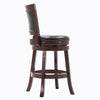 Nailhead Round Leatherette Counter Stool with Flared Leg Brown and Black By Casagear Home BM61374