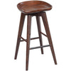 Contoured Seat Wooden Frame Swivel Barstool with Angled Legs Natural Brown by Casagear Home BM61422