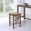 Counter Stool | Rush Woven Seat | Beige Dark Brown | Saber Legs