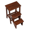3 Step Wooden Frame Stool with Safety Latch Brown By Casagear Home BM61440