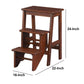 3 Step Wooden Frame Stool with Safety Latch Brown By Casagear Home BM61440