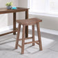 24 Inch Wooden Saddle Seat Counter Stool, Angled Legs, Natural Brown By The Urban Port
