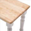 Grained Rectangular Wooden Bench with Turned Legs Natural Brown and White by Casagear Home BM61451
