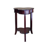 18" Wooden Clover Shape End Table with Flared Legs in Cherry Brown by Casagear Home