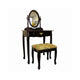 Vanity Set | Wood Frame | Cherry Brown Yellow | Upholstered Seat
