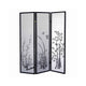 Room Divider | 3 Panel | Naturistic Print | Wood Paper | White Black