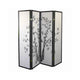 Room Divider | 4 Panel | Bamboo Print | Wood Paper | White Black