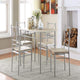Dining Table Set | 5 Piece | Silver | Wood & Metal