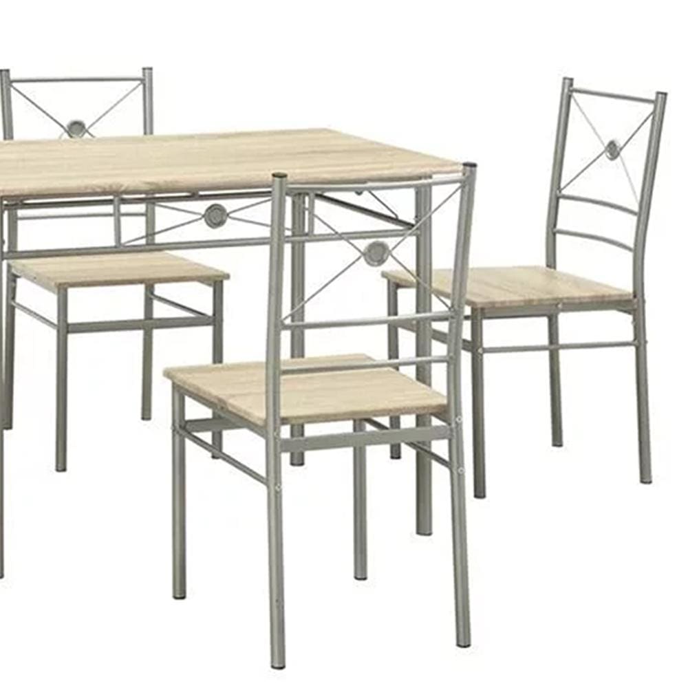 Sturdy Dining Table In A Set Of Five Silver CCA-100035