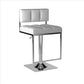 Adjustable Modern Metal Bar Stool White & Silver By Coaster CCA-100193