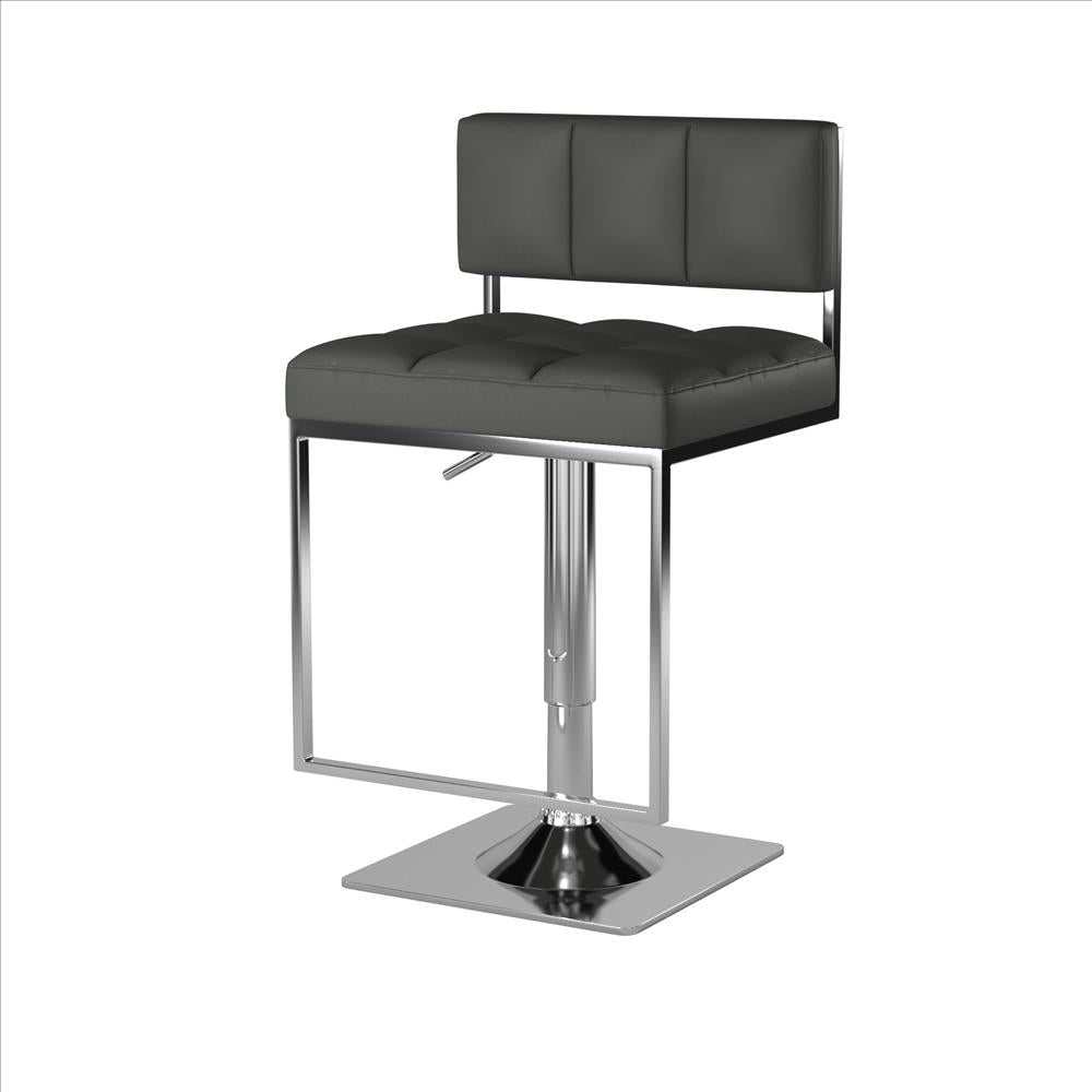 Classic Adjustable Metal Bar Stool Gray & Silver By Coaster CCA-100195