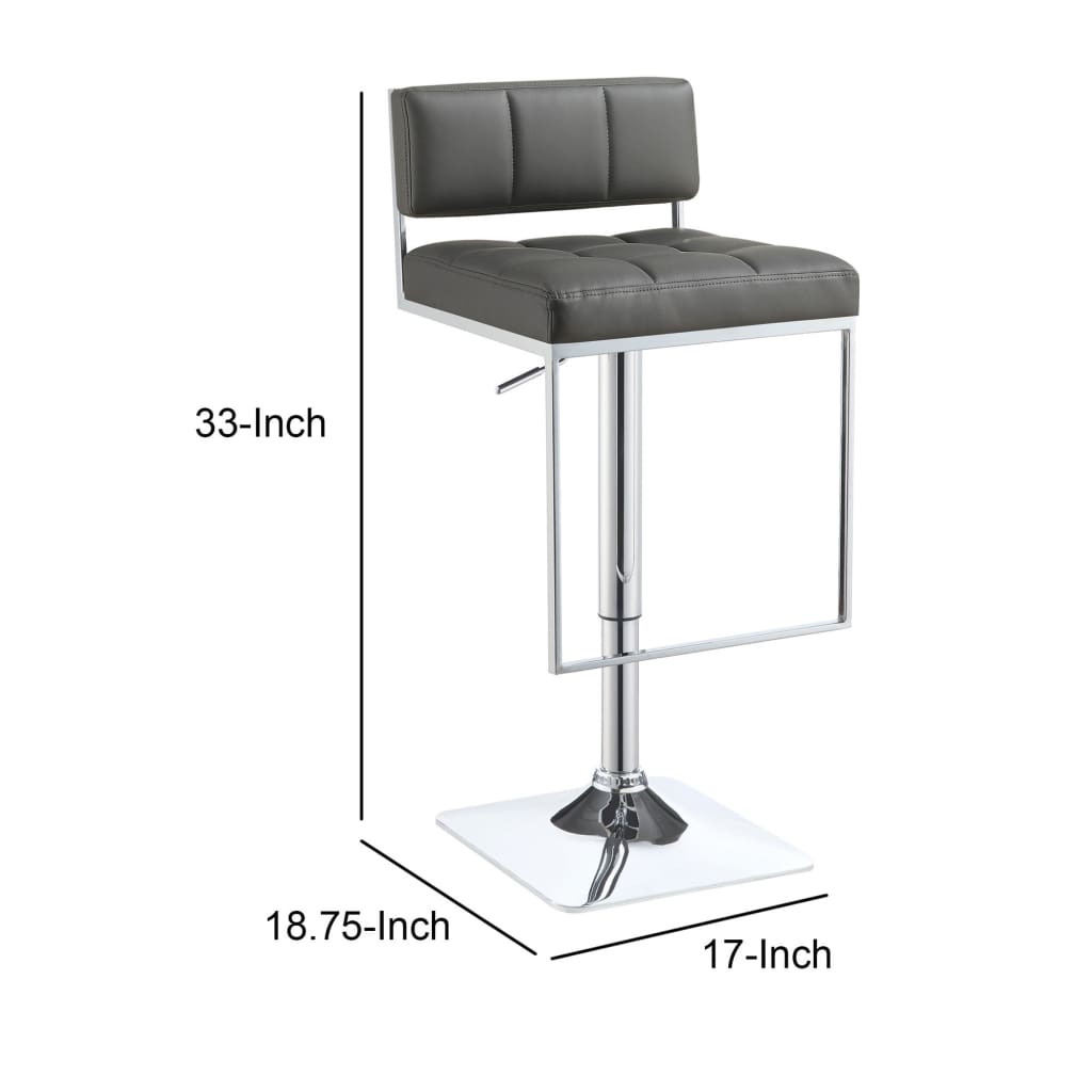 Classic Adjustable Metal Bar Stool Gray & Silver By Coaster CCA-100195