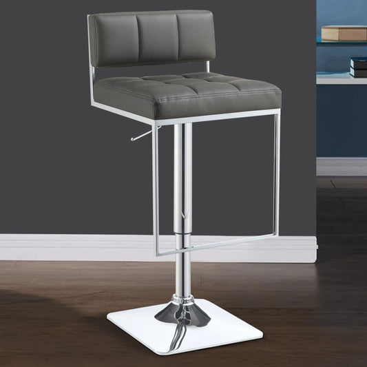 Classic Adjustable Metal Bar Stool, Gray & Silver By Coaster