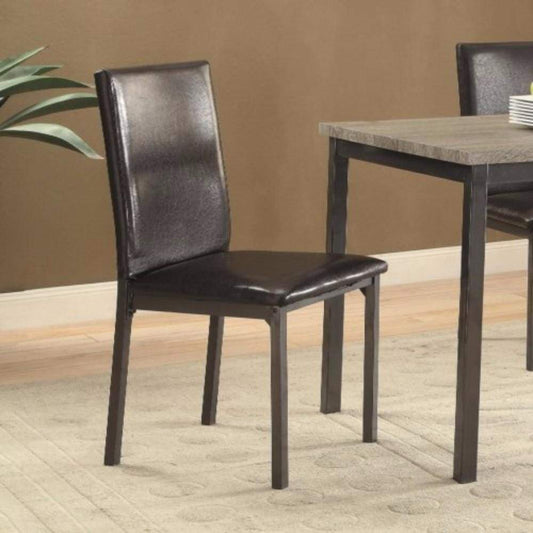 Contemporary Upholstered Dining Chair with Full Back, Black, Set of 2