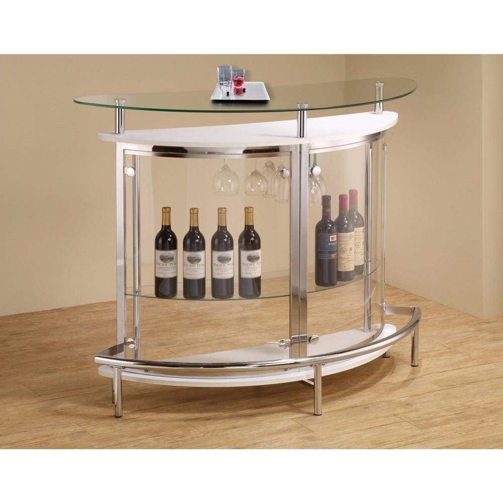 Bar Unit | Contemporary | White | Clear Acrylic Front