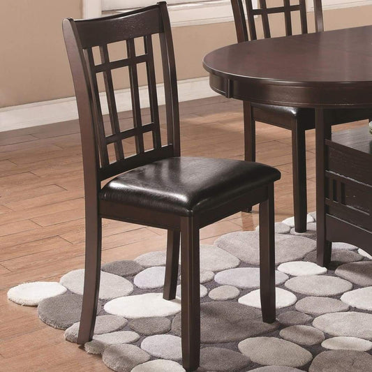 Contemporary Armless Dining Side Chair, Espresso Brown & Black, Set of 2