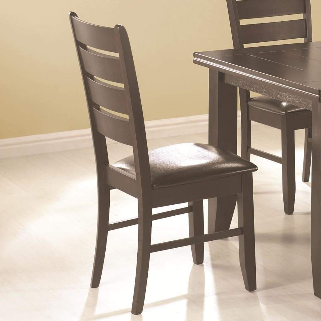 Wooden Dining Side Chair, Cappuccino Brown, Set of 2